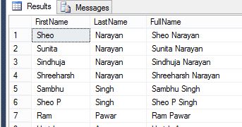 Concatenated fields in sql server