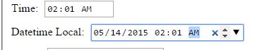 Time picker in html5