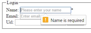 Custom validation error in html 5 form