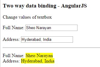 Twp way binding - AngularJS