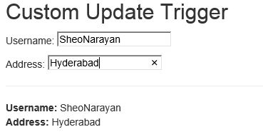 Custom update trigger
