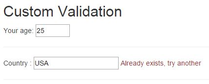 Validation using custom directive in AngularJS