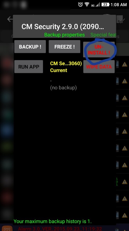 Titanium Backup Uninstall Process