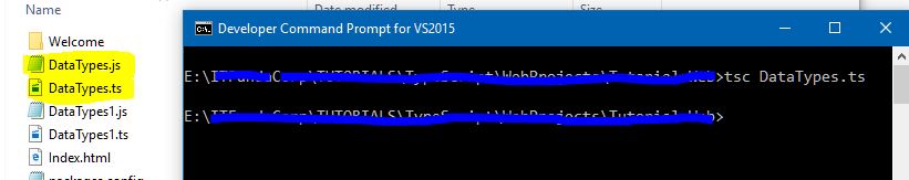 Compiling TypeScript code using command prompt