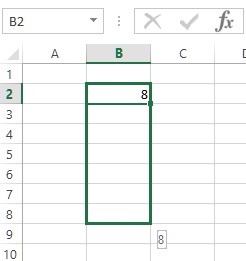 Fill in range in excel