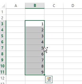 start move range of cells in excel