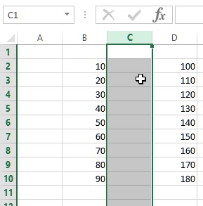 insert column in excel