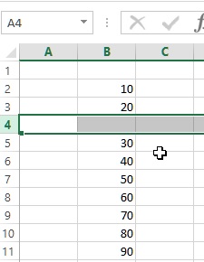 Insert row in excel