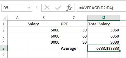 average in excel