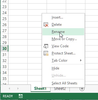 rename worksheet