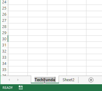 changing name of the worksheet