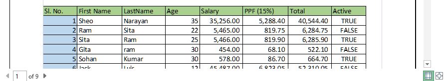 Zoom to page in excel
