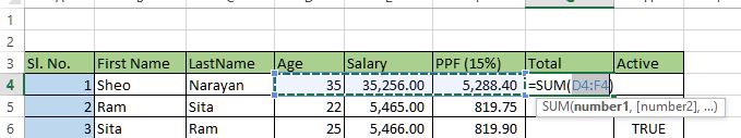 Sum function keyword shortcut in excel