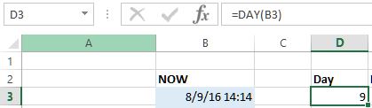 day function in excel