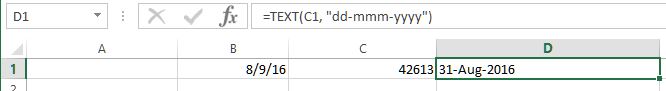 Converting serial number to date in excel