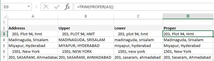 Proper case in Excel