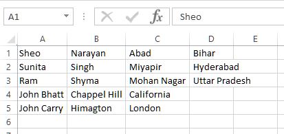 Text to column command result in Excel