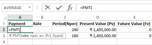 PMT function in Excel