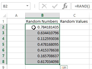 RAND function in Excel