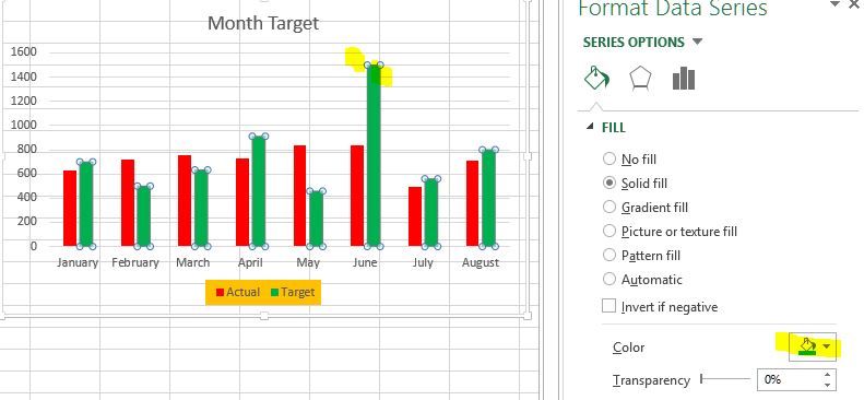 Change legend color in excel