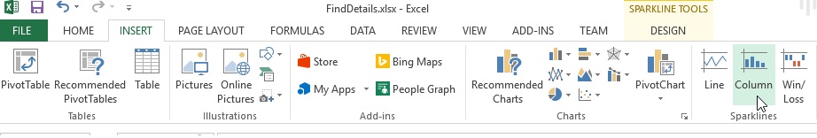 Column Sparkline chart in Excel