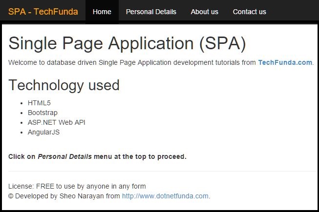 Single Page Application